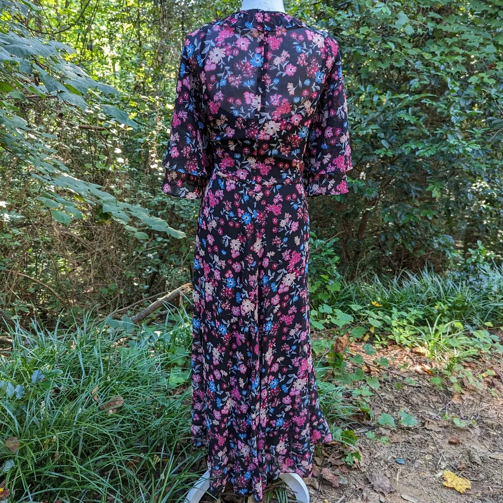 CALVIN KLEIN Plus Size Faux Wrap Dress Floral Print Size 24 Brand New NWT - Picture 8 of 11